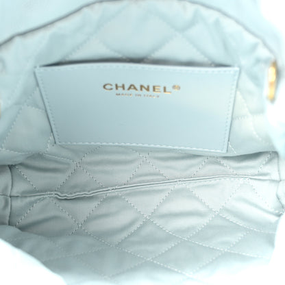 Chanel Shiny Caviar Quilted Mini Chanel 22 Light Blue 5 of 9