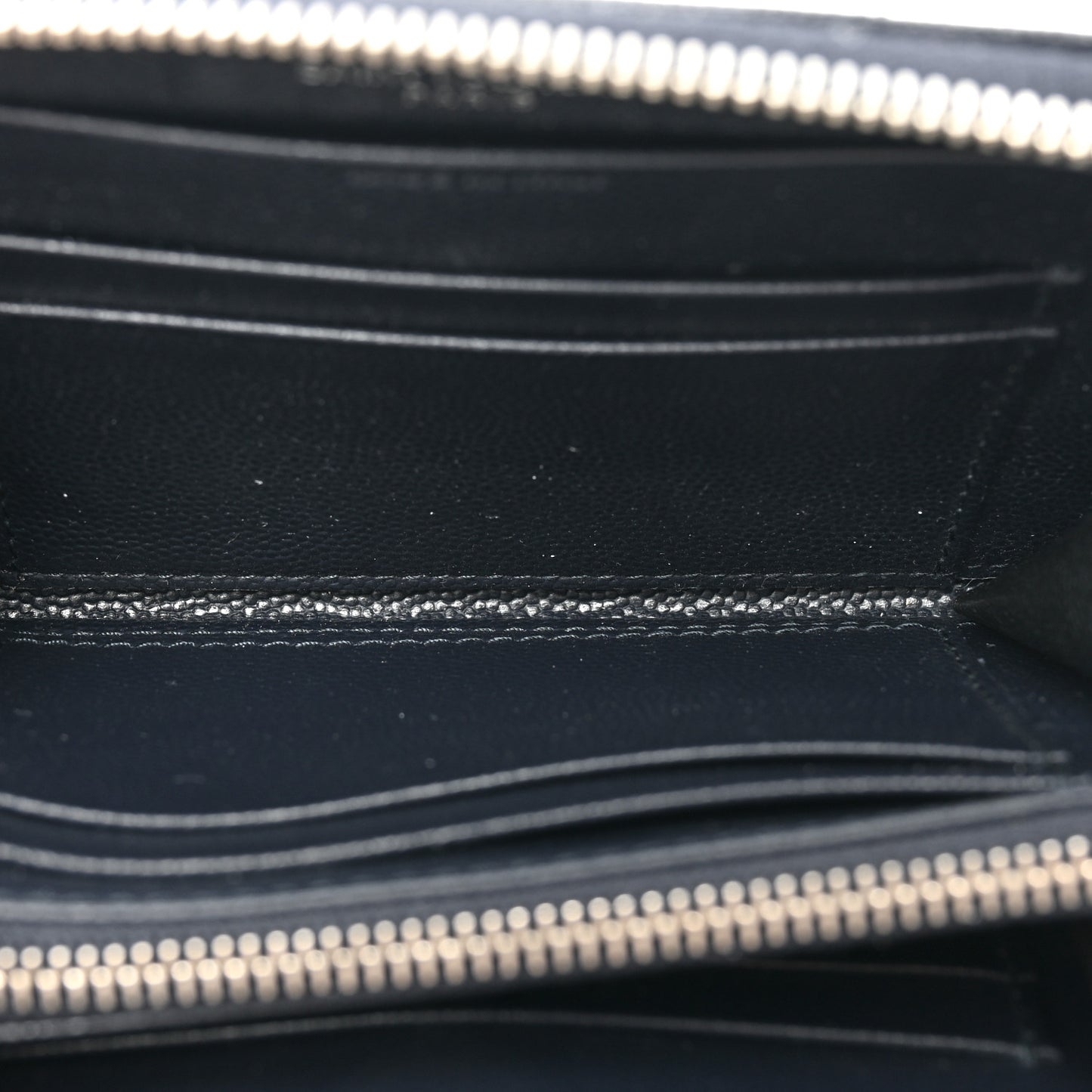 Grain De Poudre Matelasse Chevron Monogram Small Zip Around Wallet Deep Marine