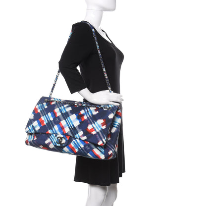 Chanel Canvas Airline Printed XXL Travel Flap Bag Blue Red White 2 of 10