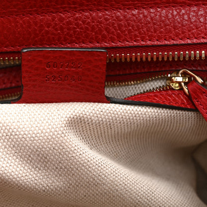Gucci Dollar Calfskin Medium Soho Top Handle Satchel Hibiscus Red 7 of 11