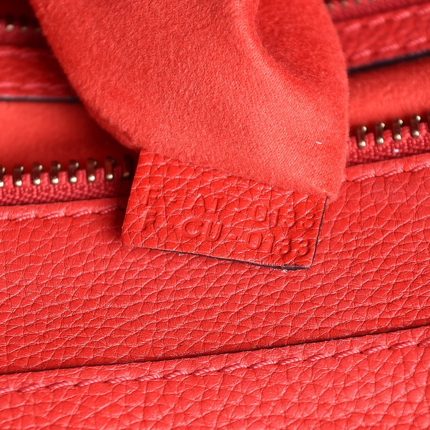 Drummed Calfskin Mini Luggage Coquelicot