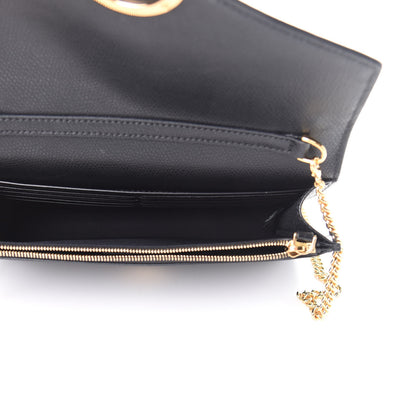 Fendi Vitello Cruise F is Fendi Medium Envelope Wallet on Chain Black 5 of 10