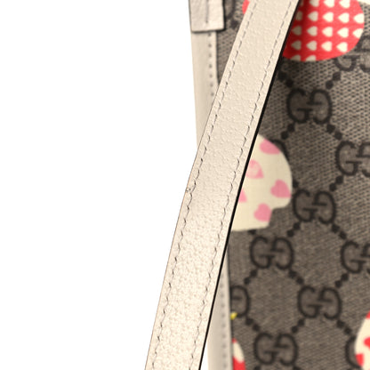 Gucci GG Supreme Monogram Textured Calfskin Les Pommes Small Retro Interlocking G Tote Bag Beige Multicolor Mystic White 12 of 13