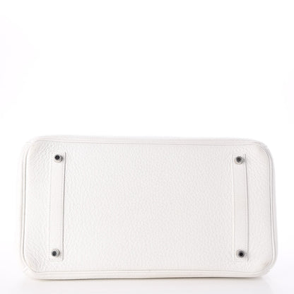 Hermes Taurillon Clemence Birkin 35 White 6 of 33