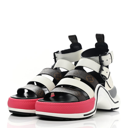 Louis Vuitton Patent Monogram LV Archlight Sandal 36.5 White 2 of 8