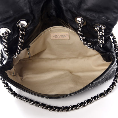 Chanel Glazed Goatskin Double Stitch Flap Black 6 of 8