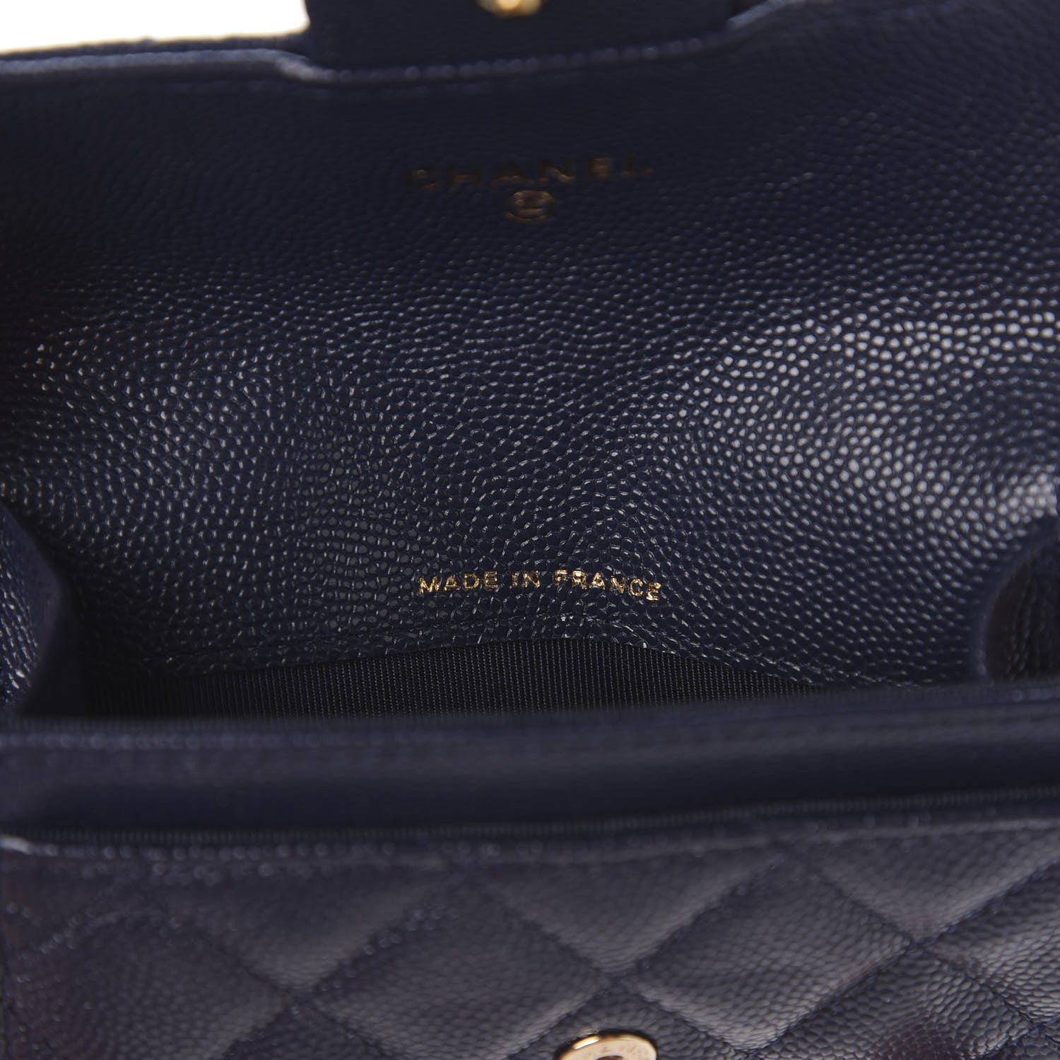 Chanel Caviar Quilted Flap Card Holder Wallet Navy Blue 6 of 8