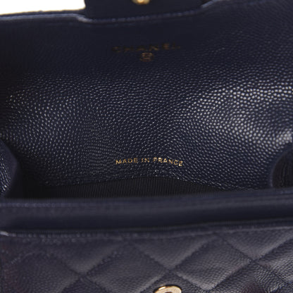 Chanel Caviar Quilted Flap Card Holder Wallet Navy Blue 6 of 8
