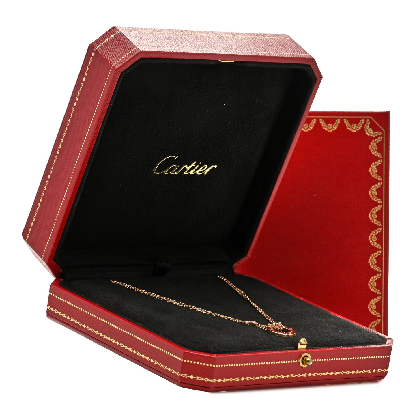 18K Pink Gold 2 Diamond LOVE Necklace