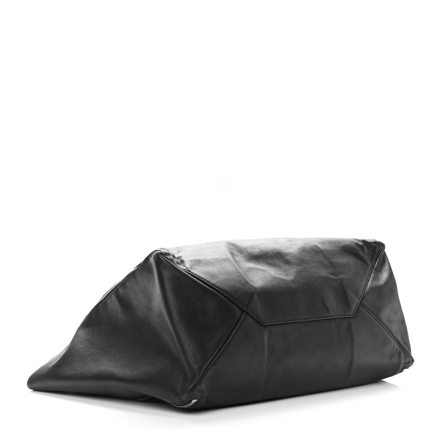 Celine Smooth Lambskin Horizontal Zipper Gusset Cabas Black 6 of 14