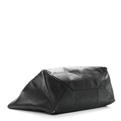 Celine Smooth Lambskin Horizontal Zipper Gusset Cabas Black 6 of 14