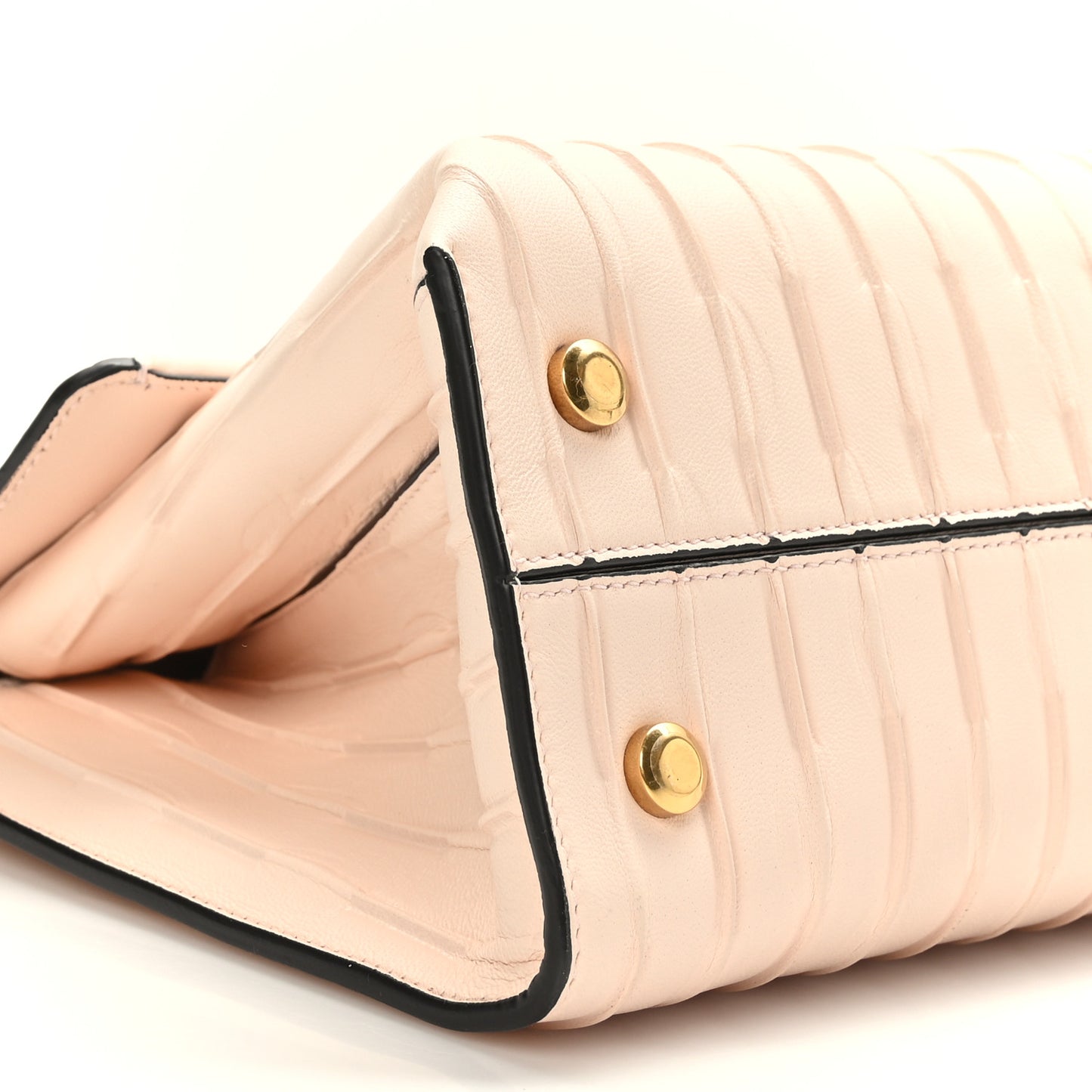 Calfskin Trifolio Pinktuck Top Handle Bag Pink Lemonade