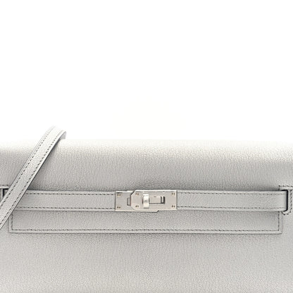 Hermes Metallic Chevre Chamkilight Kelly Wallet To Go Argent 8 of 11