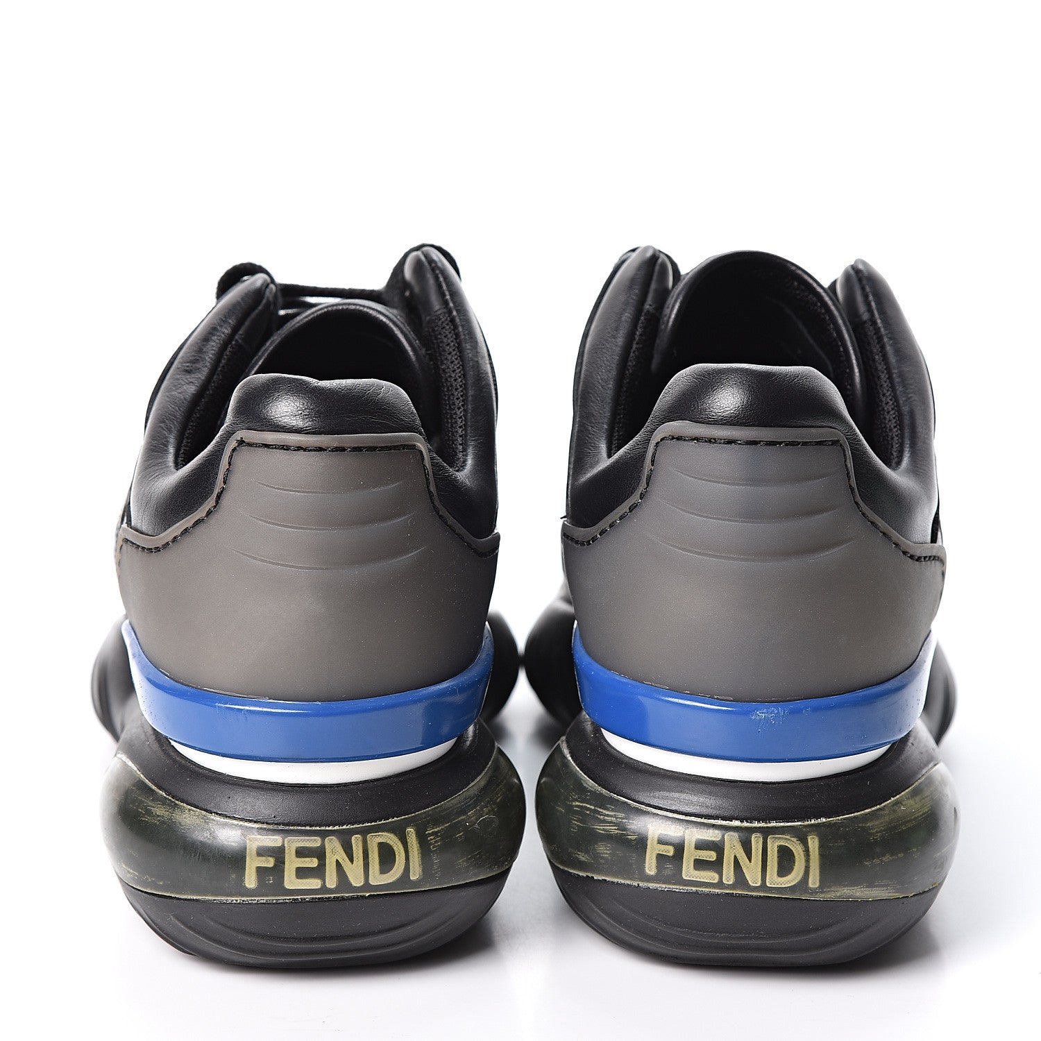 Fendi X FILA Vitello Mania Painted Womens Chunky Sneakers 37.5 Black Zucca Ice White 4 of 10