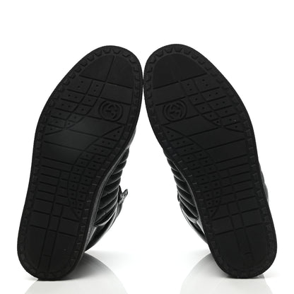 Gucci Nylon Calfskin Mens High Top Sneakers 8.5 Black 6 of 9