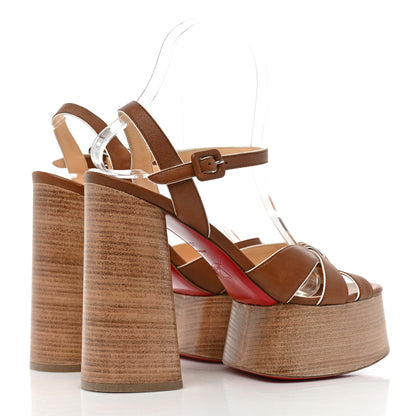 Christian Louboutin Calfskin Foolanjalili 130 Platform Sandals 39.5 Tan 4 of 7