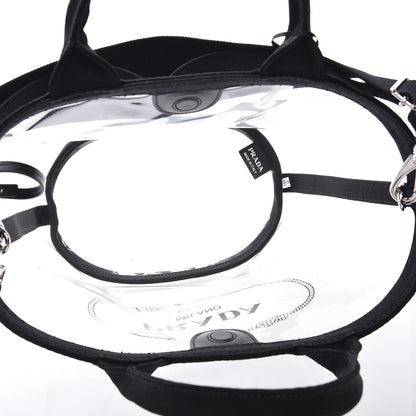 Prada Plexiglass Canapa Small Shopper Tote Black 6 of 8