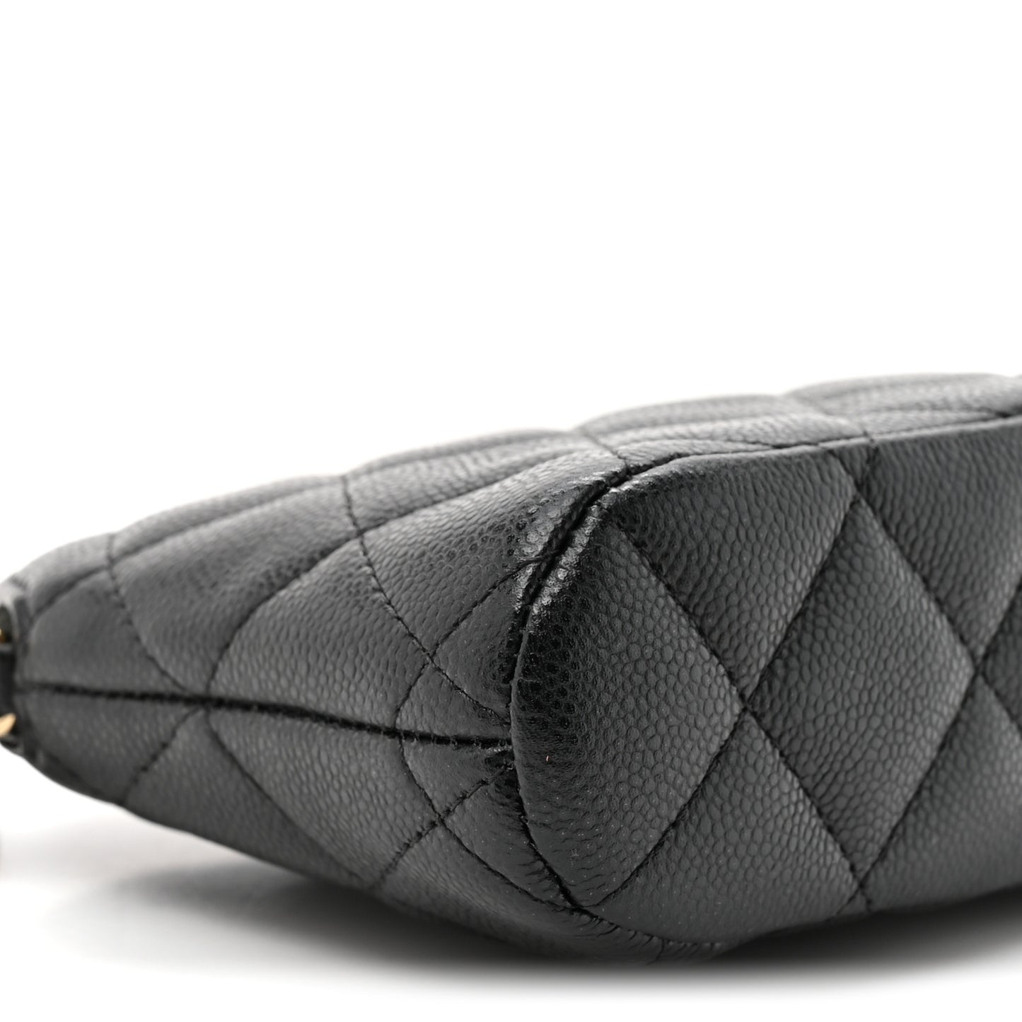 Caviar Quilted Classic Clutch with Chain Black