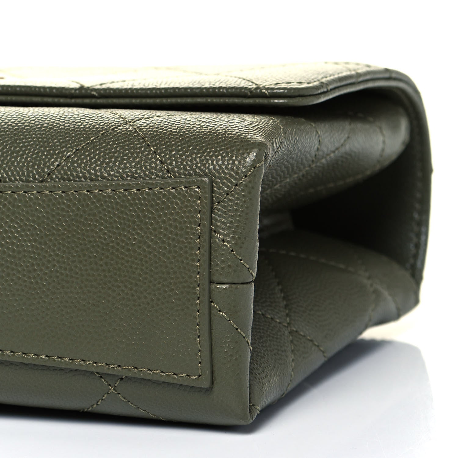 Chanel Caviar Quilted Mini Bracelet On Chain Flap Green 6 of 9