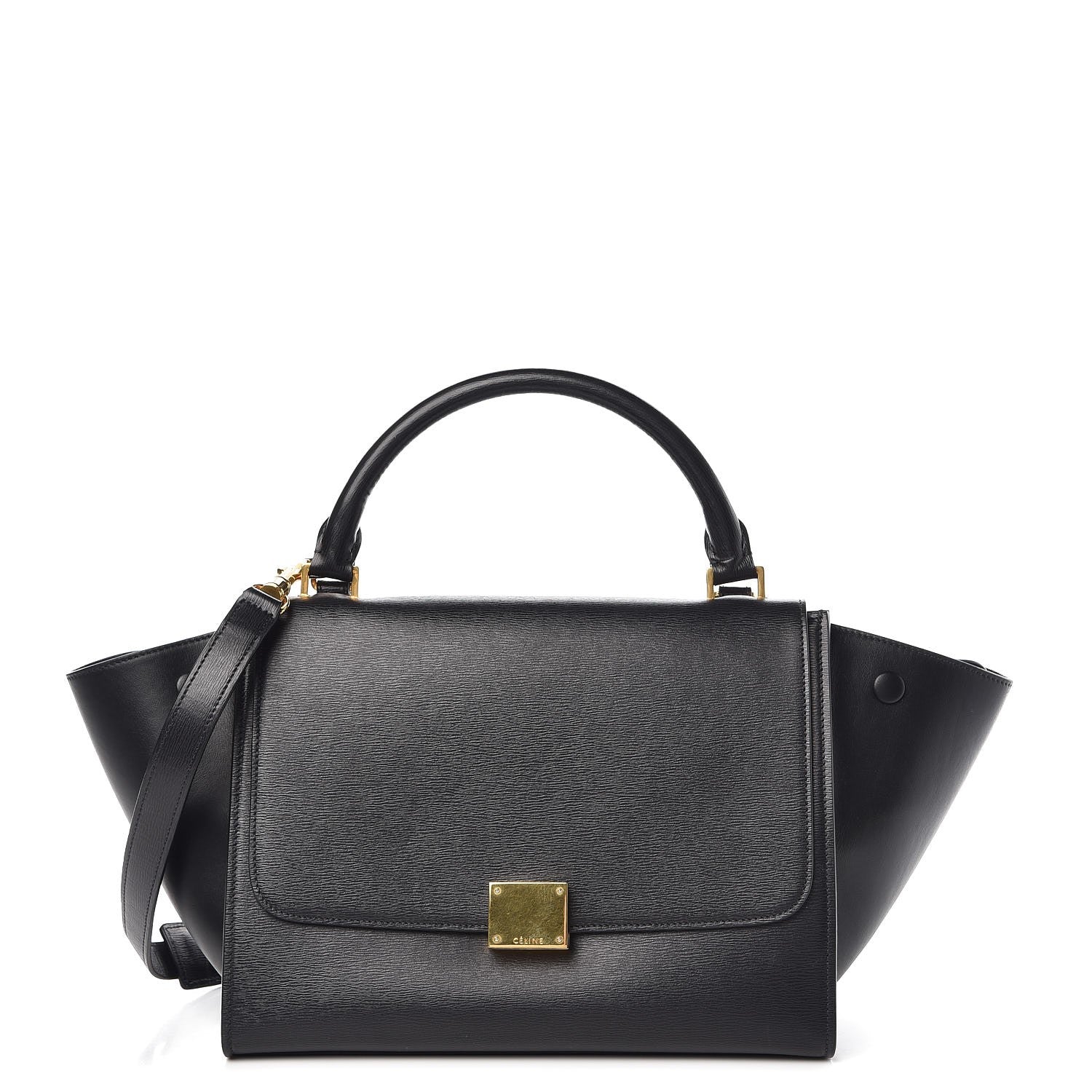 Celine Liege Calfskin Small Trapeze Black 1 of 6