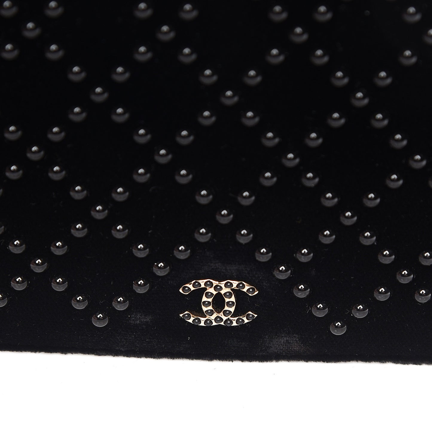 Velvet Studded Wallet On Chain WOC Black