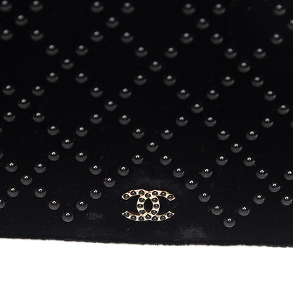 Chanel Velvet Studded Wallet On Chain WOC Black 16 of 16