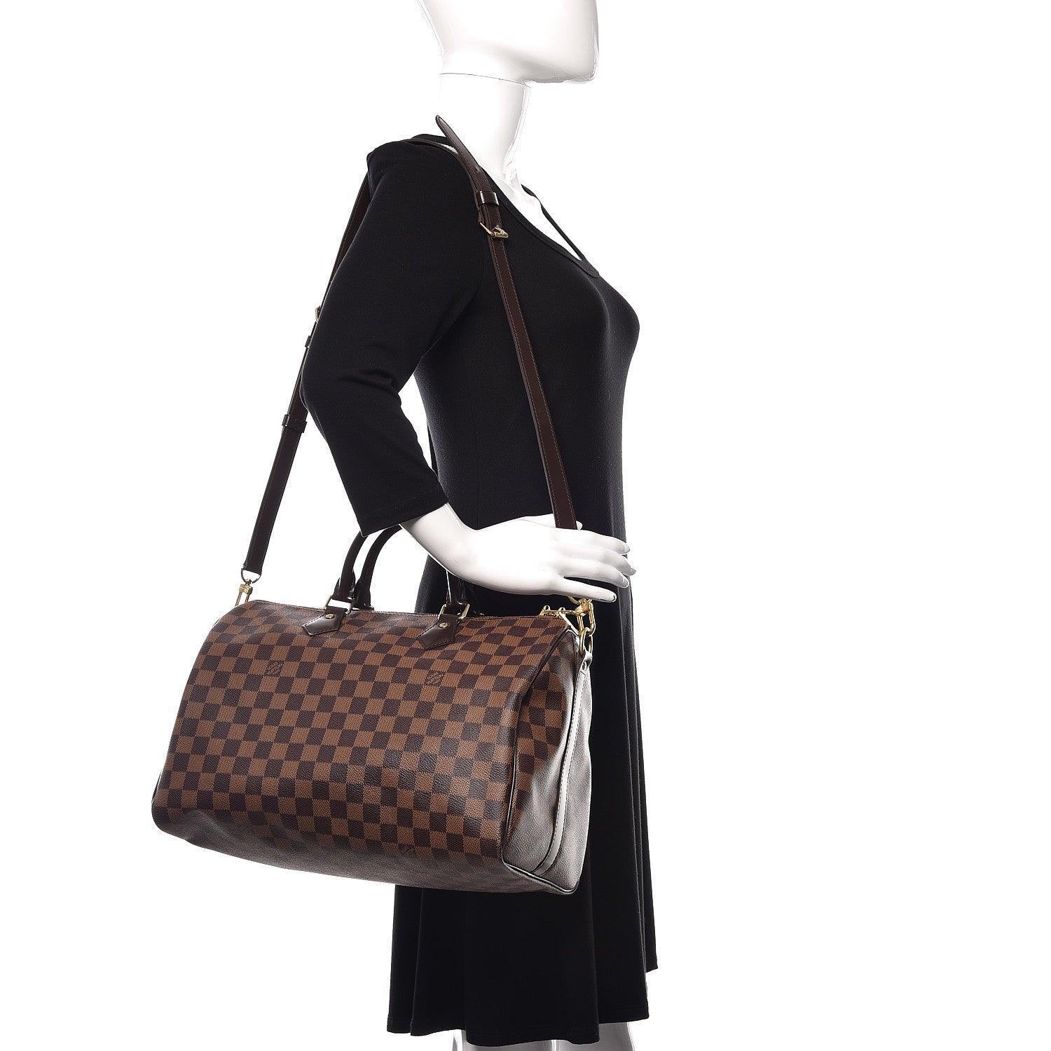 Louis Vuitton Damier Ebene Speedy Bandouliere 35 2 of 13