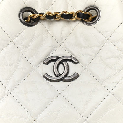 Chanel Aged Calfskin Quilted Gabrielle Backpack Black White 8 of 12