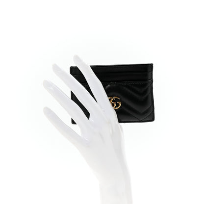 Gucci Calfskin Matelasse GG Marmont Card Holder Black 2 of 7