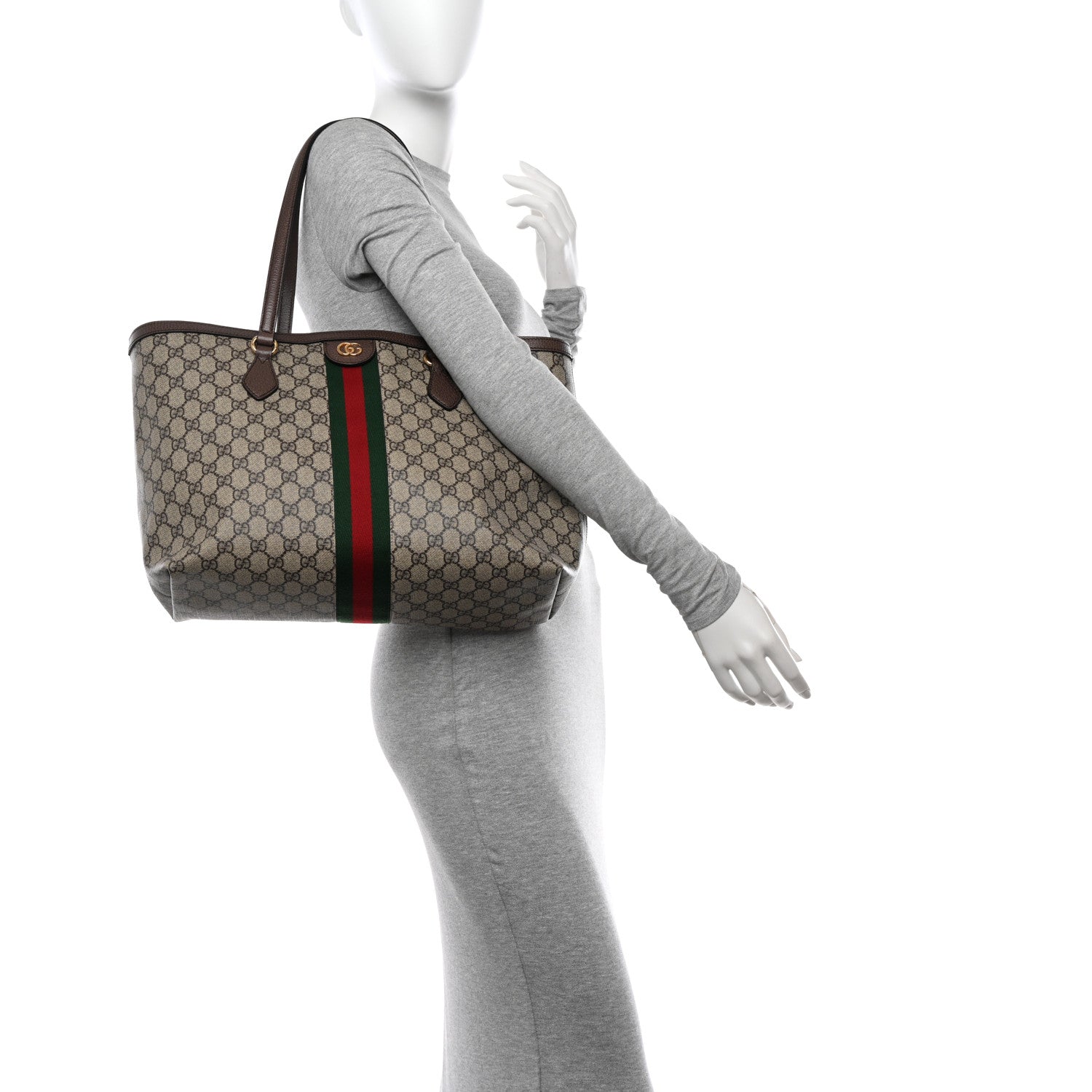 Gucci GG Supreme Monogram Medium Ophidia Shopping Tote Brown 2 of 10