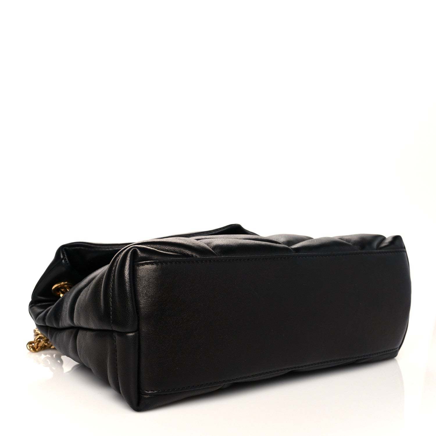 Saint Laurent Lambskin Quilted Small Loulou Puffer Monogram Chain Satchel Black 4 of 11