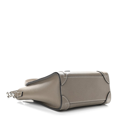 Celine Drummed Calfskin Nano Luggage Souris 4 of 9