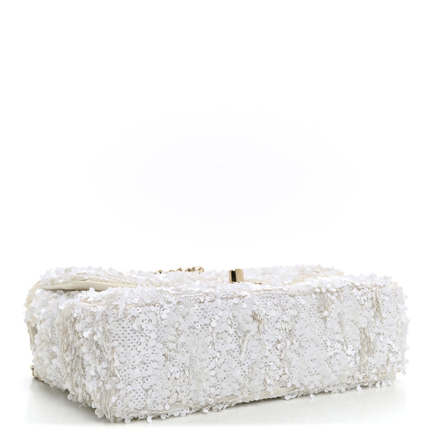 Sequin Mini Rectangular Flap White