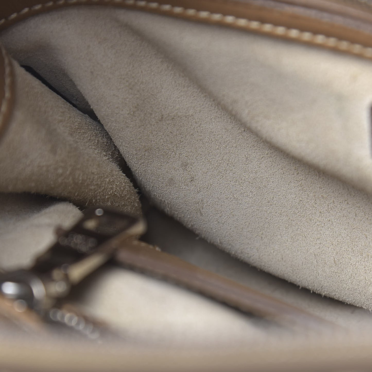 City Calf Mini Hand Stitched Galleria Double Zip Tote Caramel