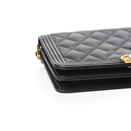 Chanel Caviar Quilted Boy Wallet On Chain WOC Black 10 of 14