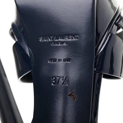 Saint Laurent Patent Tribute 105 Platform Sandals 37.5 Deep Marine 6 of 7