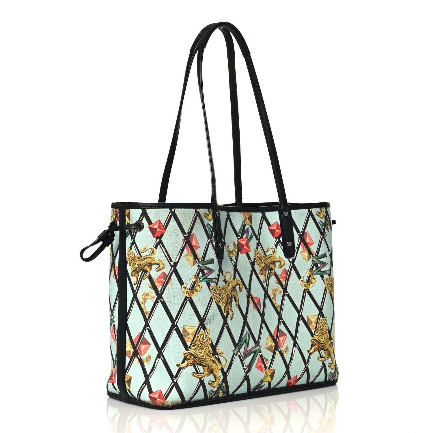 MCM Visetos Medium Reversible Shopper Tote Black 12 of 19
