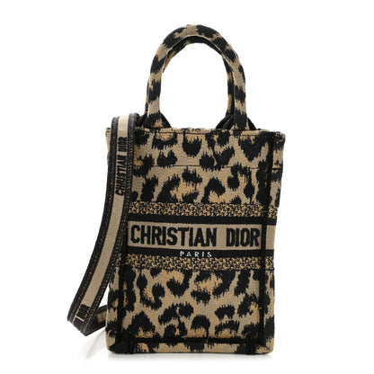 Christian Dior Canvas Mizza Embroidered Mini Book Tote Phone Bag Beige 1 of 10