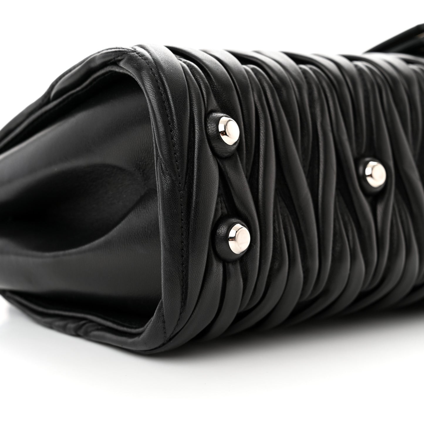 Nappa Matelasse Top Handle Bag Black