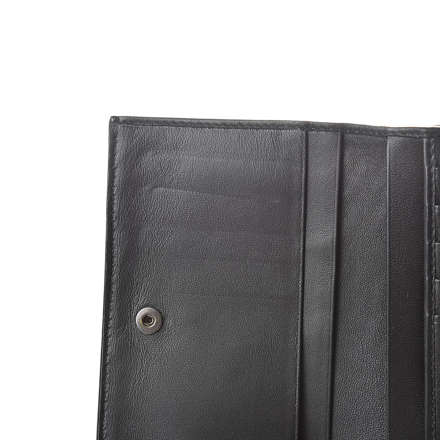 Nappa Intrecciato Continental Compact Flap Wallet Black