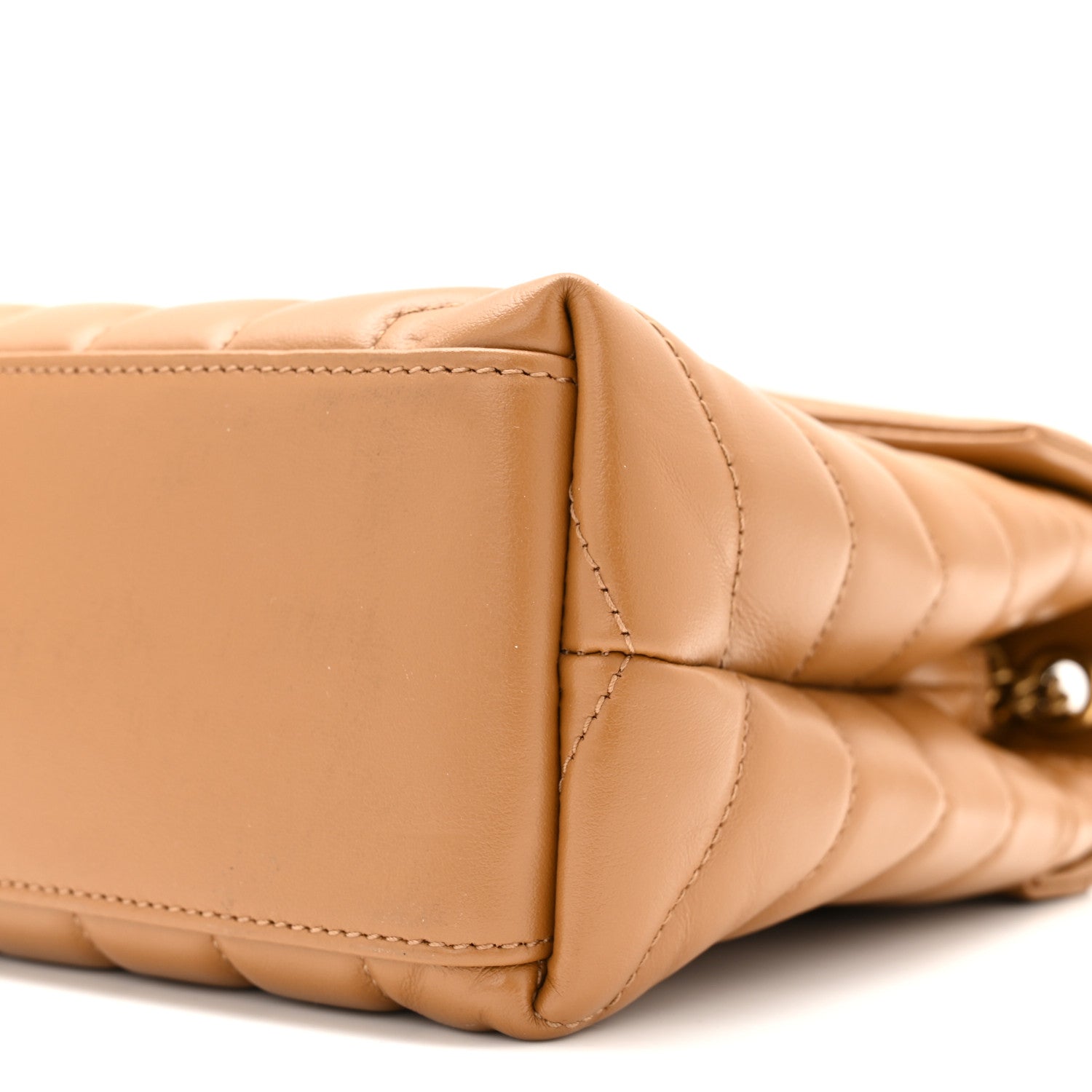 Saint Laurent Calfskin Y Quilted Monogram Small Loulou Chain Satchel Dark Natural 9 of 10