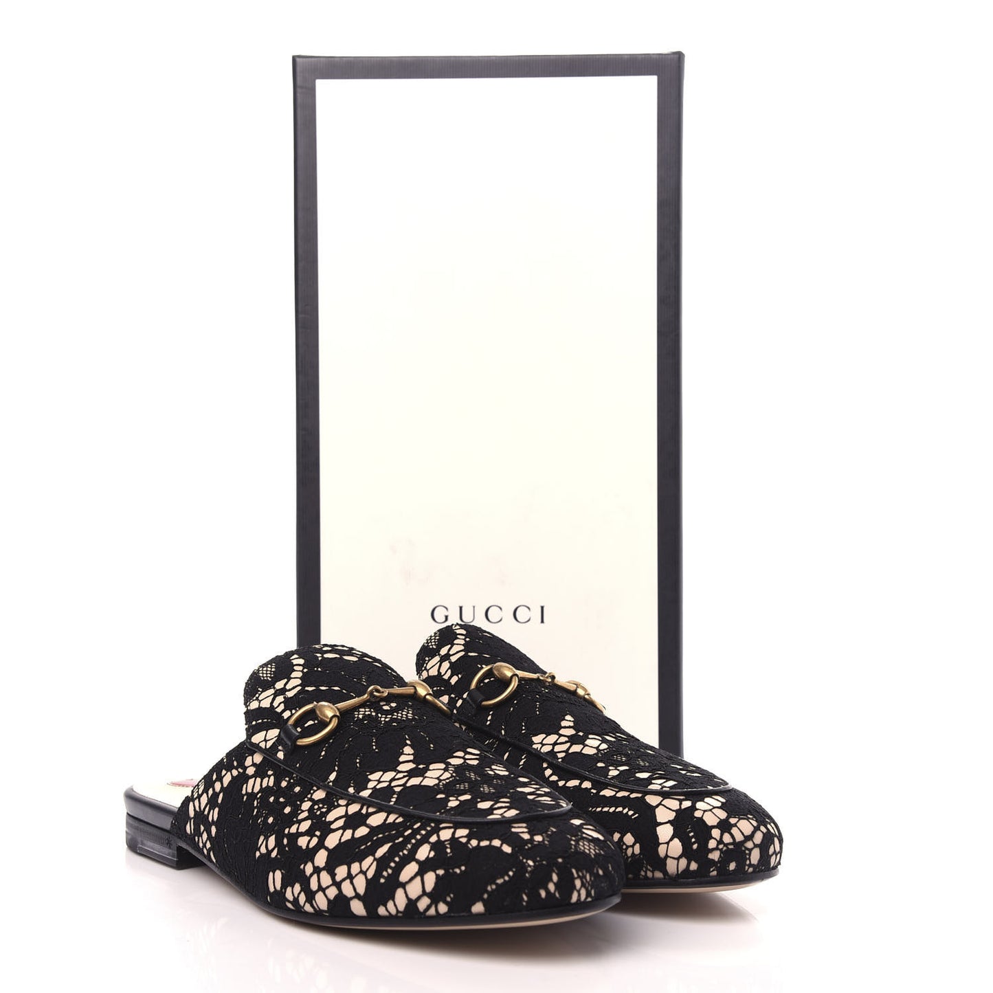 Lace Malaga Kid Womens Princetown Slippers 38.5 Black Skin Rose