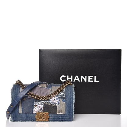 Chanel Denim Patchwork Medium Boy Flap Blue 10 of 10
