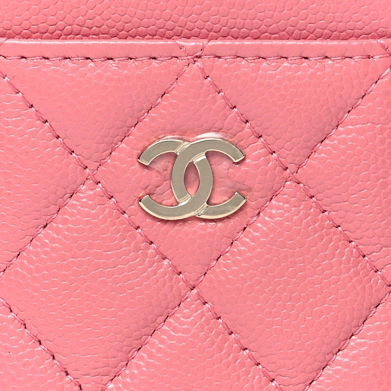 Chanel Caviar Quilted Zip Card Holder Pink 8 of 8