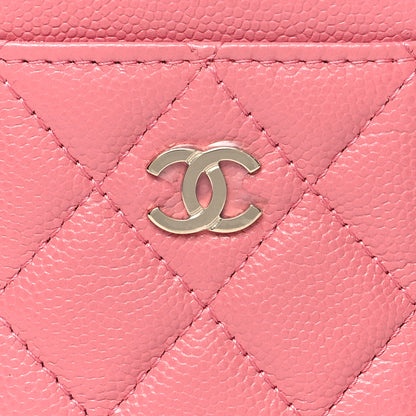 Chanel Caviar Quilted Zip Card Holder Pink 8 of 8