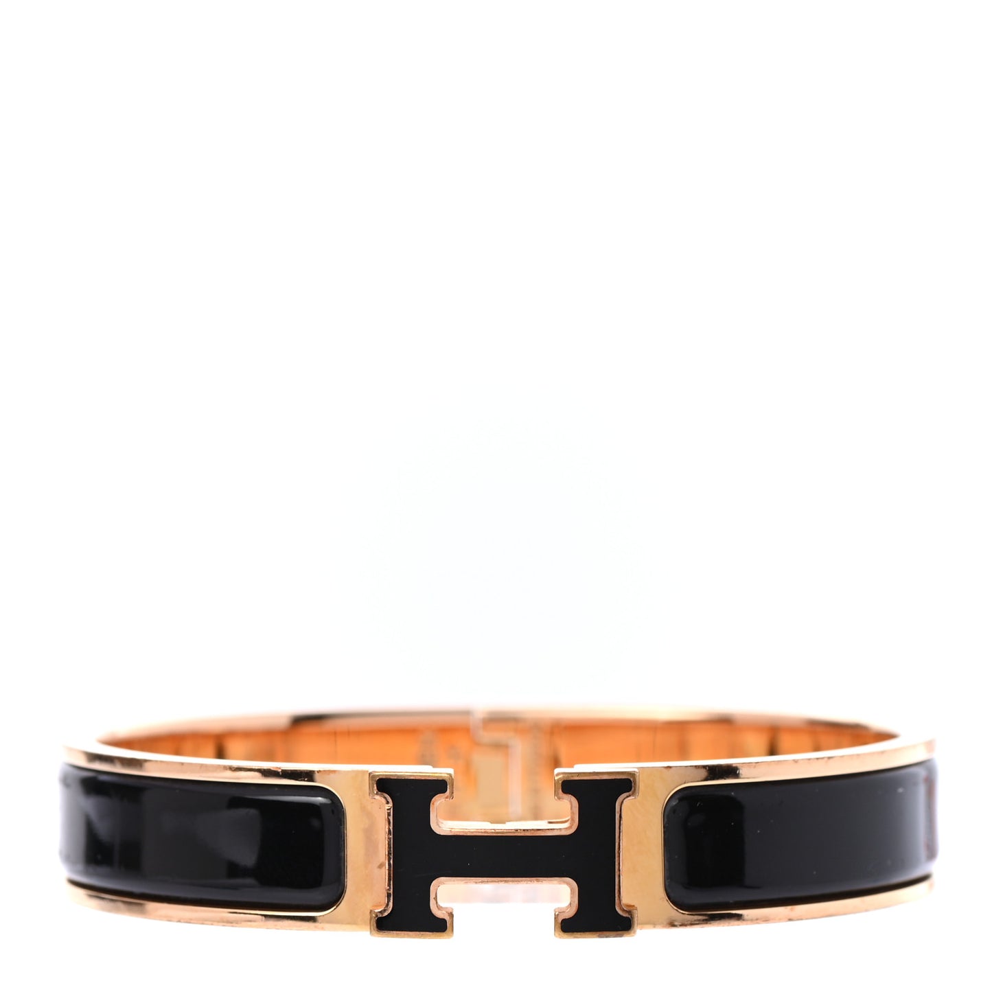Enamel Narrow Clic Clac H Bracelet GM Black
