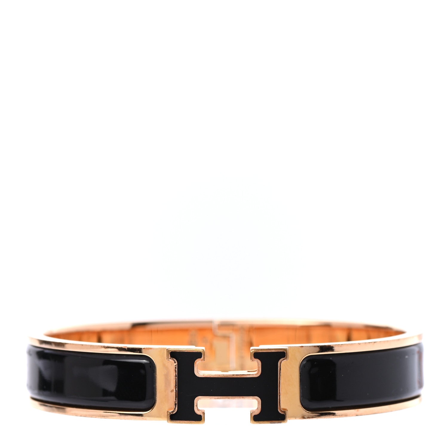 Hermes Enamel Narrow Clic Clac H Bracelet GM Black 1 of 4