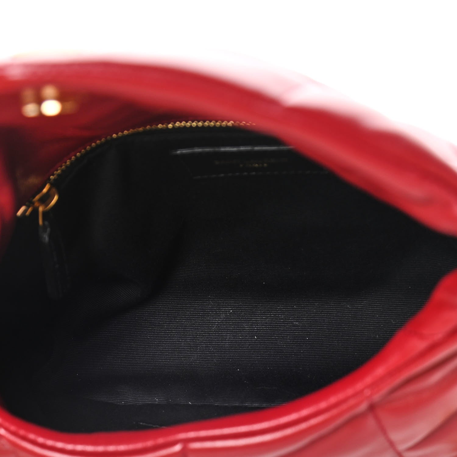 Saint Laurent Lambskin Quilted Toy Loulou Puffer Monogram Chain Satchel Red 5 of 17