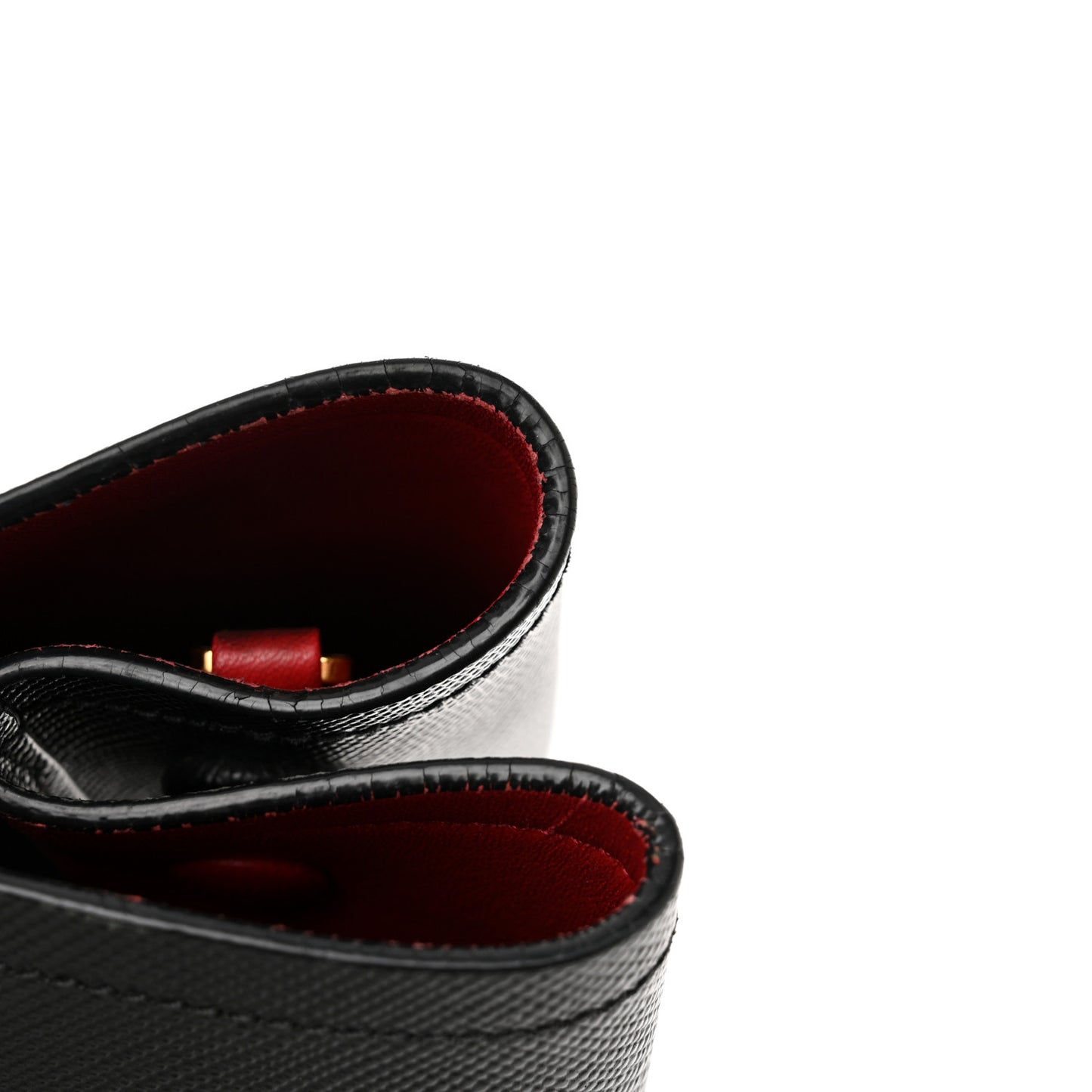 Saffiano Cuir Medium Double Bag Black Fuoco