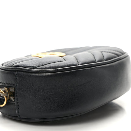 Gucci Calfskin Matelasse GG Marmont Belt Bag 75 30 Black 8 of 11